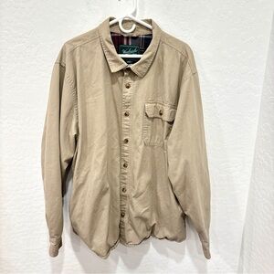 Woolrich Barn Chore Coat Mens XXL Flannel Lined Beige Jacket Cotton